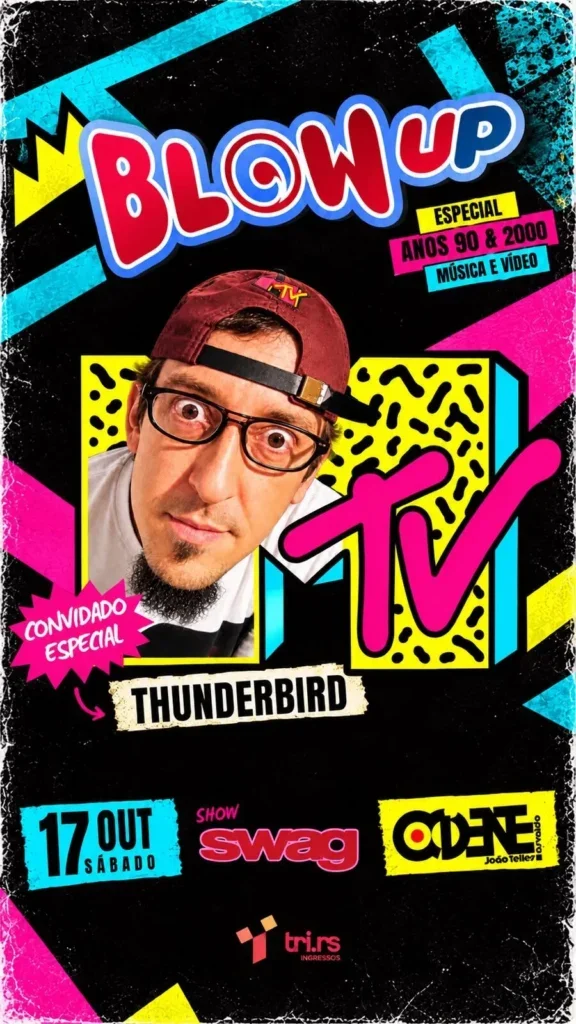 Thunderbird é a atração da festa BLOW UP que revive os anos 90 no Bar Ocidente.